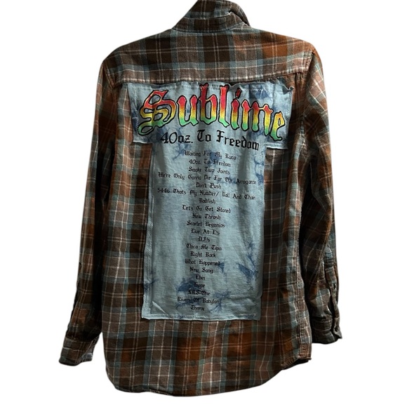 SUBLIME 40 OZ TO FREEDOM concert custom original flannel creation by Rachelle - Picture 1 of 3